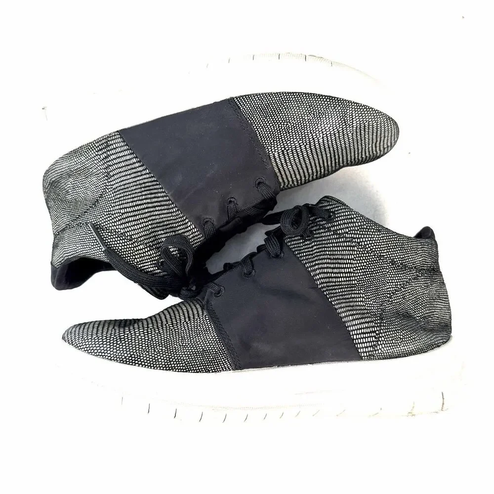 FitFlop Sporty-Pop X Lizard Print Sneakers, Black, Women's Size 7, Casual Fun